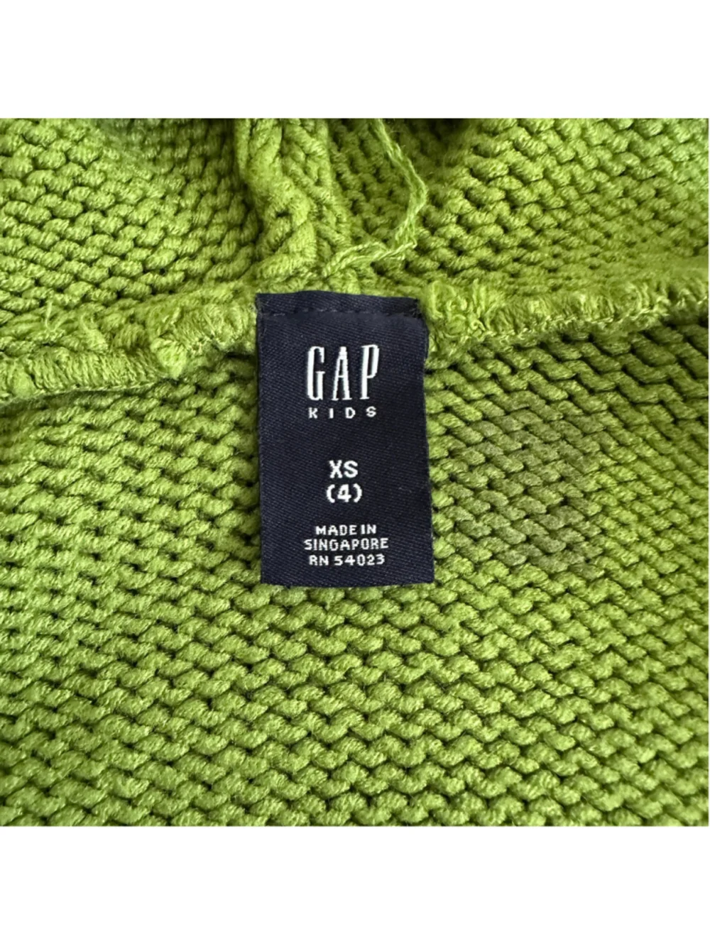 Girls Gap Kids Snowflake Sweater Hoodie XS 4 Green White Zip Up Pom Poms